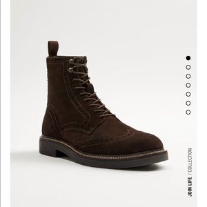 SOLD🌑 Zara mens perforated suede leather boots